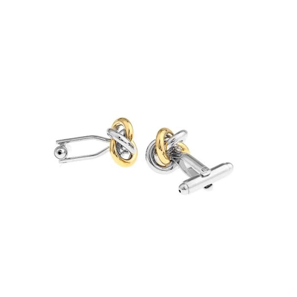 Gold and silver twisted ball cufflinks