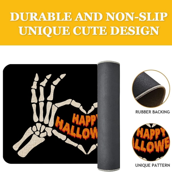 Halloween Musta Käden Luuranko Ovimatto Liukumaton Kuminen Pohja, Halloween Koti Deko Ovimatto 60*90cm