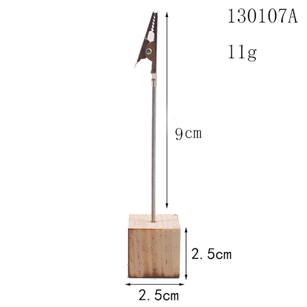 10-delt vertikal fotoholder med alligator-klips og furu