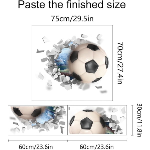 3D Fotballplakat - Romveggdekorasjon for barn og tenåringer