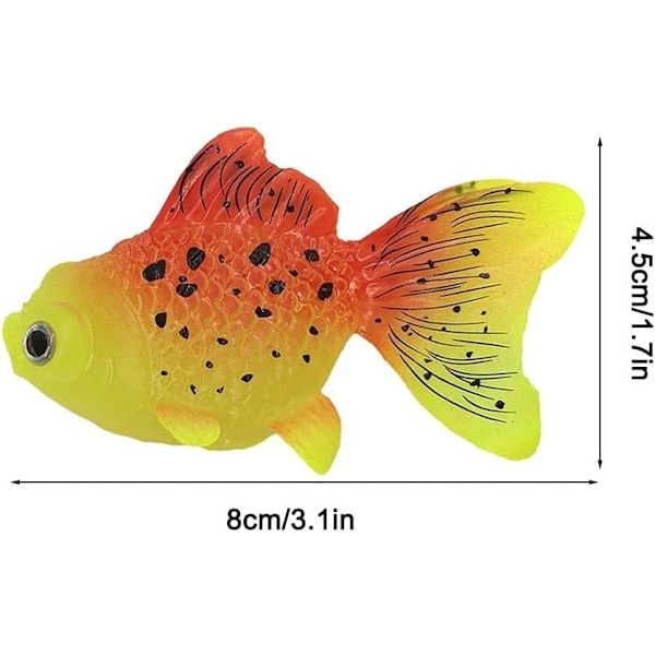 2 stk. Kunstige Fisk, Silikon Flydende Guld fisk Glødende Fisk Falsk Tropisk Fisk til Akvarium Flydende Ornament
