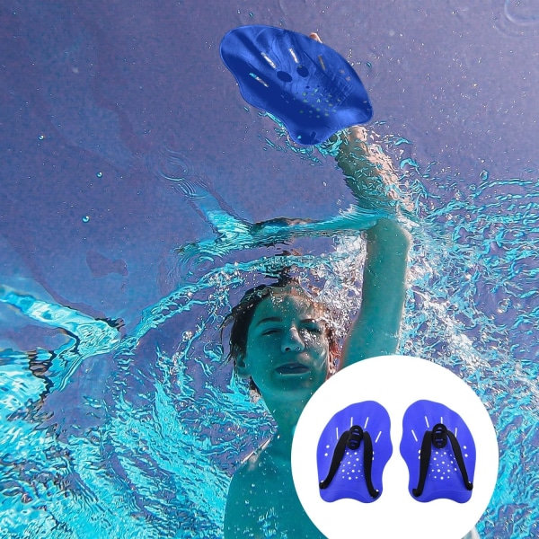 （blå）Blandet svømmepadle - Svømmepadle - Svømmehåndpute