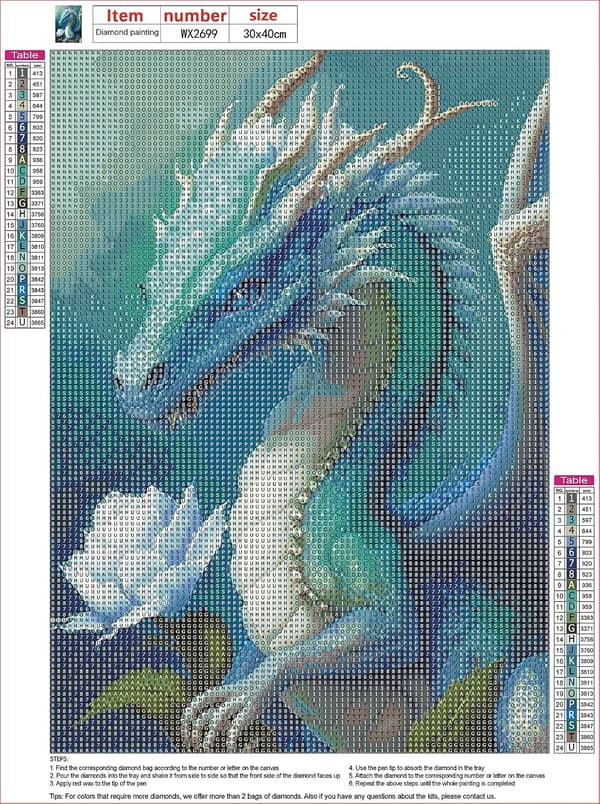5D Diamantmaleri 30x40cm Drage O
