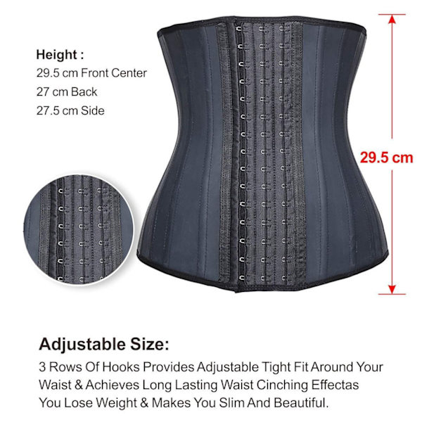 （71-76cm）Midjeformare Kvinnor Latex Magekontroll Korsett Kroppsshaping
