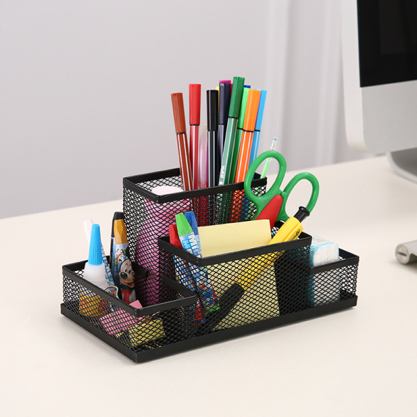 1pc(black)Desk Organizer, Metal Pencil Holder, Desk Shelf with Me