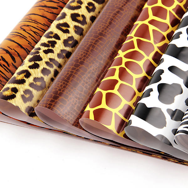 Presentpapper Leopard Ko Djurmönster Presentinslagning Fest
