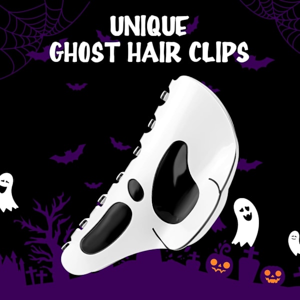 Ghost Face Hårklips Sjov Stor Maske Goth Hårklips Ponytail Klips til Kvinder Piger Skull Hårklips til Cosplay