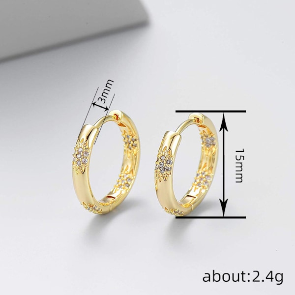 Cubic Zirconia Huggie Øredobber Gullbelagt Små Øredobber Små Huggie Hoop Øredobber Enkle Lettvekts Hoops Gave til Kvinner