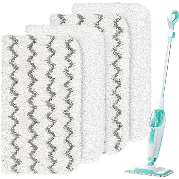 4 stk. Erstatningsmoppklut Hvit Rengjøringskluter Flat Mop Påfyll Mikrofibermopper Vaskbar Klut Hvit Moppkluttrekk