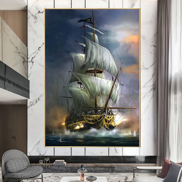 30 × 40 Keskiaikainen purjevene timanttimaalaus (30 * 40, 1 pi