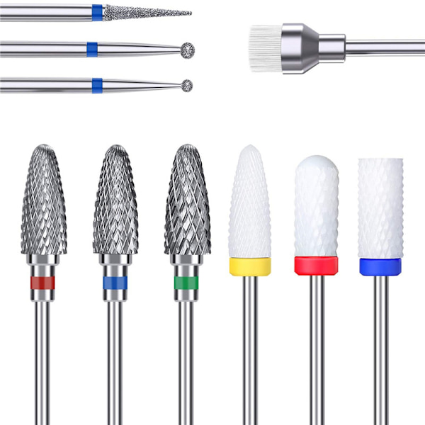 10 st keramiska nagelborr set professionell ta bort akryl G