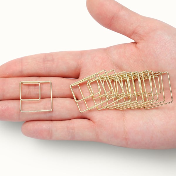 60 stk. (Rombe, Guld) Geometriske Papirclips, Rombe Papirclips i Rustfrit Stål, Guld Papirclips til Organisering af Dokumenter, Skole, Hjem & Kontor
