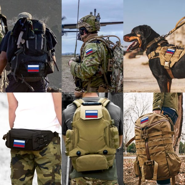 2-pack Ryssland flagglappar, Ryssland flaggor, broderade patchar, Ru