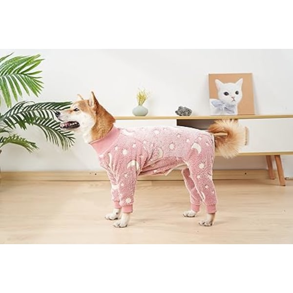 96×66×40cm Mjuk och varm flanellhundströja, stor hundjumpsuit, varma vinterkläder, kläder för kallt väder, husdjurspyjamas, W