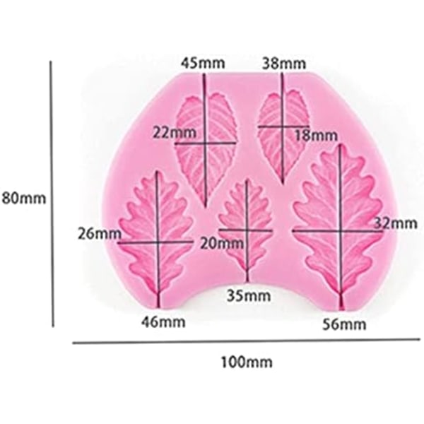 Blad Silikonform Rose Blomst Fondant Former DIY Kakedekorasjonsverktøy Sukkerverk Godteri Harpiks Leire Sjokolade Gumpaste Mo