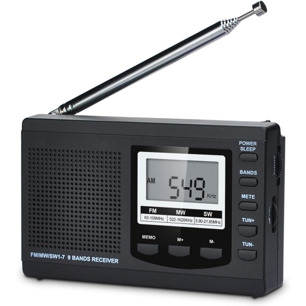 Full Band Radio AM/FM/SW DSP Radio Stereokaiutin LCD-näyttö