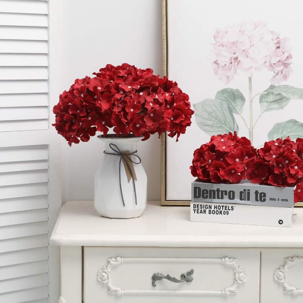 10 st konstgjorda hortensior, konstgjorda hortensia blomhuvuden