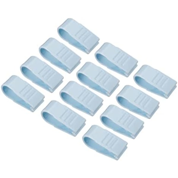 7x3cm Blå Quiltöverdragsspännen, 12 st. Plastspännen utan stift Håller hörnen på plats Quiltfixare för att fästa lakan snabbt