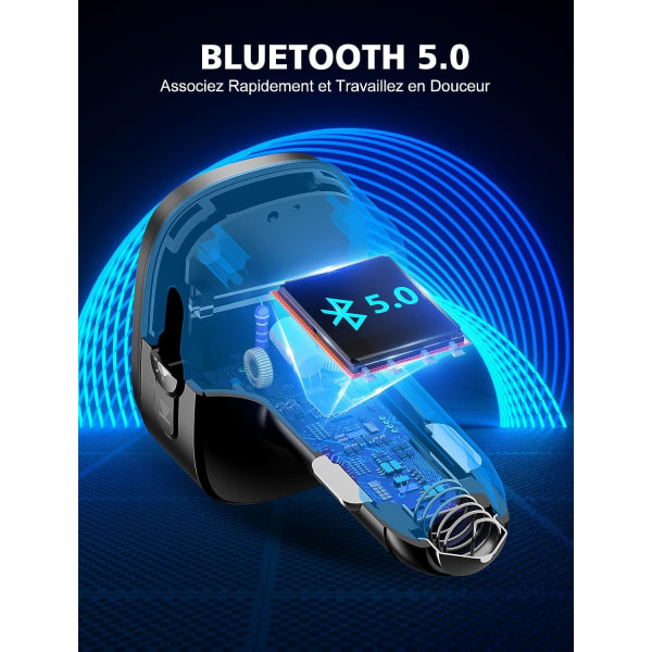 Bluetooth 5.0, QC3.0 & PD 18W USB C Bluetooth Bilsender FM-sender