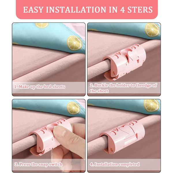 12-pack (Rosa) Lakanclips Flyttbart Spänne Täcke Hållare Multifunktionell Lakan Clip Återanvändbara Plastclips