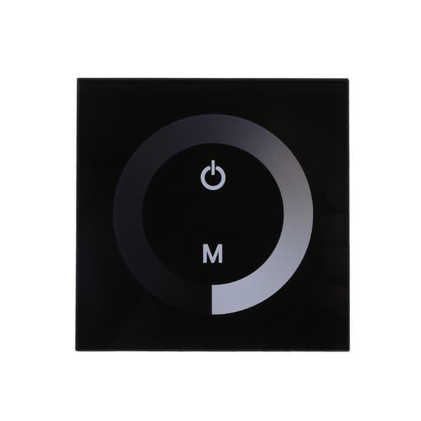 12V-24V Touchscreen lysdæmper, vægkontakt controller tilbehørsværktøj til LED-strip lys (sort)