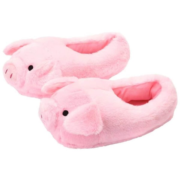 (Pink Pig) Sarjakuvasöpöt sisätossut - Talvipehmeät lämpimät pehmokengät - Unisex Emoji -tossut
