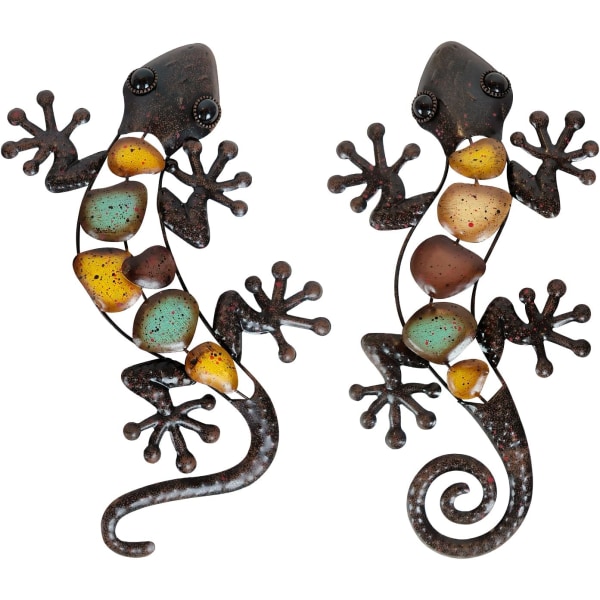 Metall Salamander Väggdekorationer Väggkonst Hängande skulpturer, Stor ödla Dekorativa väggmålningar f