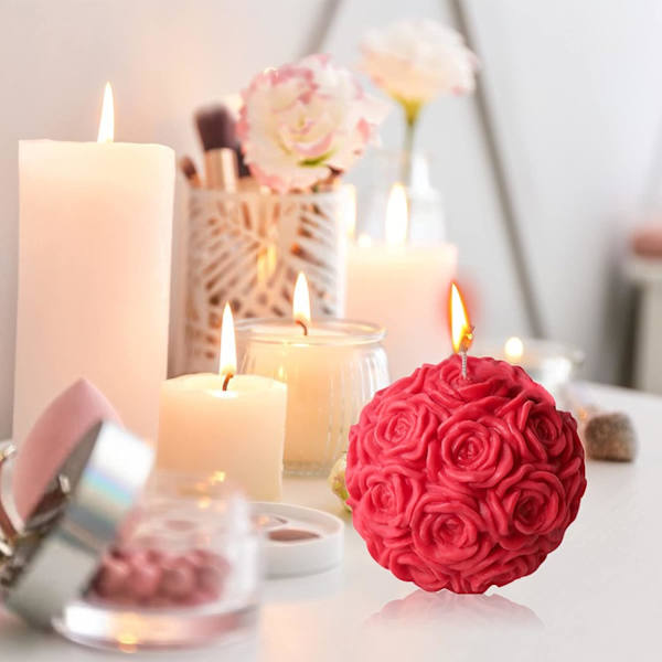 Stor 3D Rosboll Ljusform Rosblommor Alla Hjärtans Dag