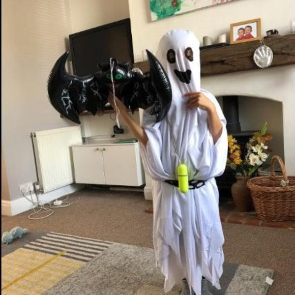 150cm Børnekostume, 14-16, Hvid