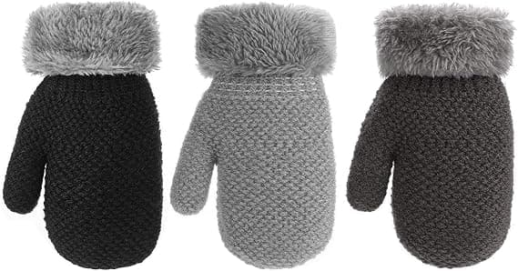 （M）Barn Vinterhandskar, 3 Par Baby Vinterhandskar och Vantar för K