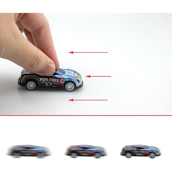 (Satunnainen väri) 16 kappaleen erä Pieni leluautot Metalli Temppuauto Hyppyauto Lelun temppu Mini Kilpa-autot Tuo