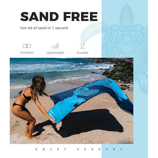 Mikrofiber Strandhandduk för Kvinnor Män XL 200x100cm, Snabbtorkande Stor Anti-Sand Mikrofiber Handduk för