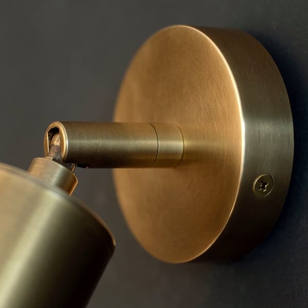 Helt koppar vägglampa sovrum sängbord enkel mini roterbar