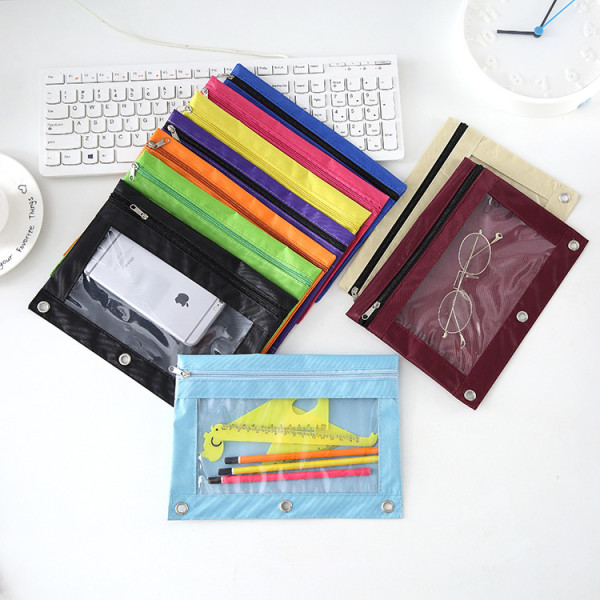Case med 3 ringpärmar, 10-pack 3-håls pennfodral med blixtlås