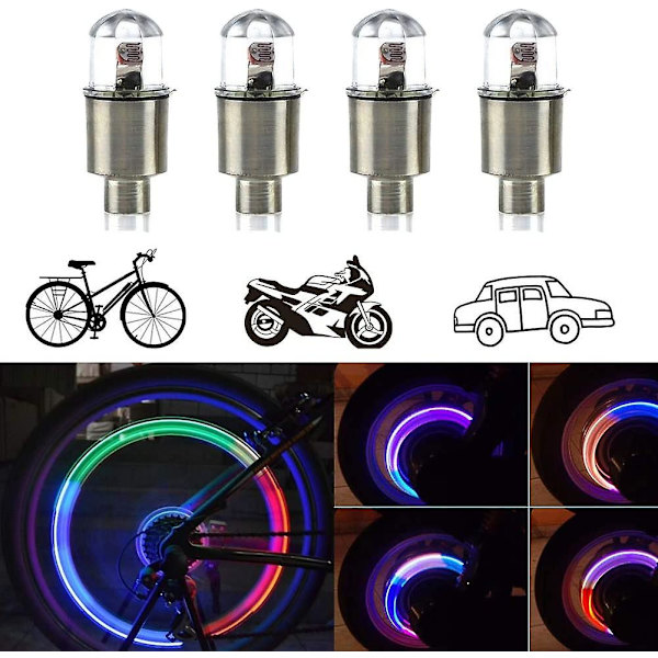 (väri) 4-pack auton rengasventtiilin valo, led-polkupyörän pyörän valo