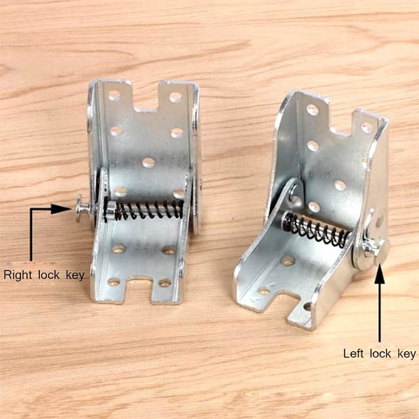 4,1×3,45×0,8 cm 90° Selvlukkende Hengsel Beinfester, Møbelbein Hengselbraketter for Folding Bordbein, Kjøkken Folding