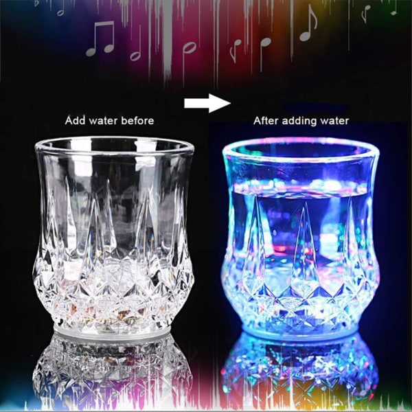 4 st ljusa upp koppar glas LED automatiskt vatten vätska aktiverade LED vinglas par