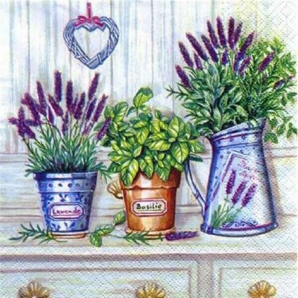30 × 40 Lila Blomma Säng Diamantmålning (30 * 40, 1 stycke) D