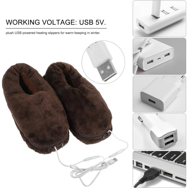 harmaa-USB Electrical Heizung Hausschuhe Fußwärmer Elektrisch Behei