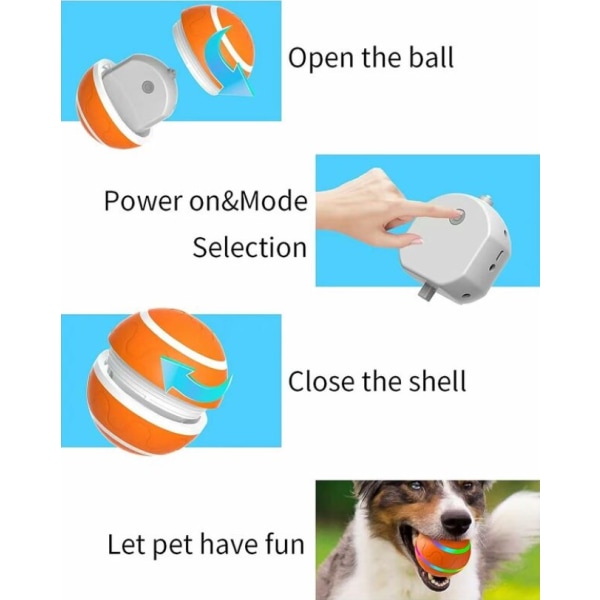 Gul interaktiv djurleksaksboll Hundleksaksboll Självrullande kattleksak