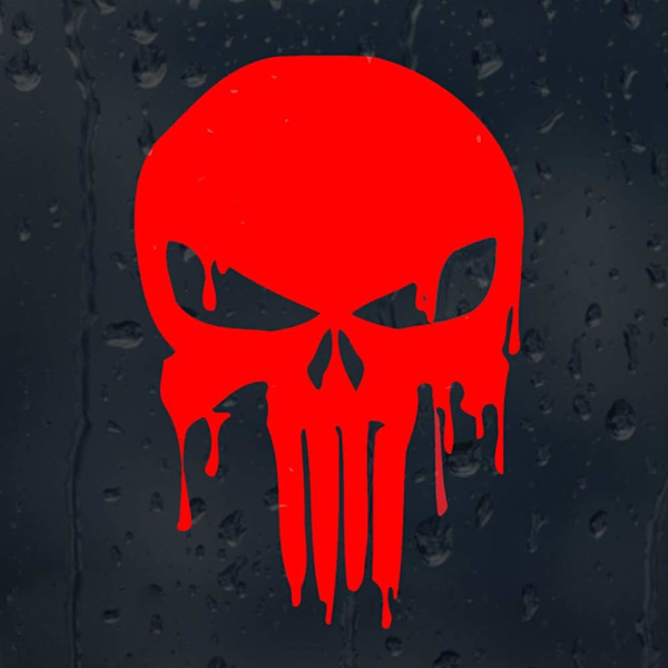 4 Pak Carved Ghost Carving Bilsticker Punisher Rider Bleeding Skull Sjove Bilsticker Reflekterende Bilsticker