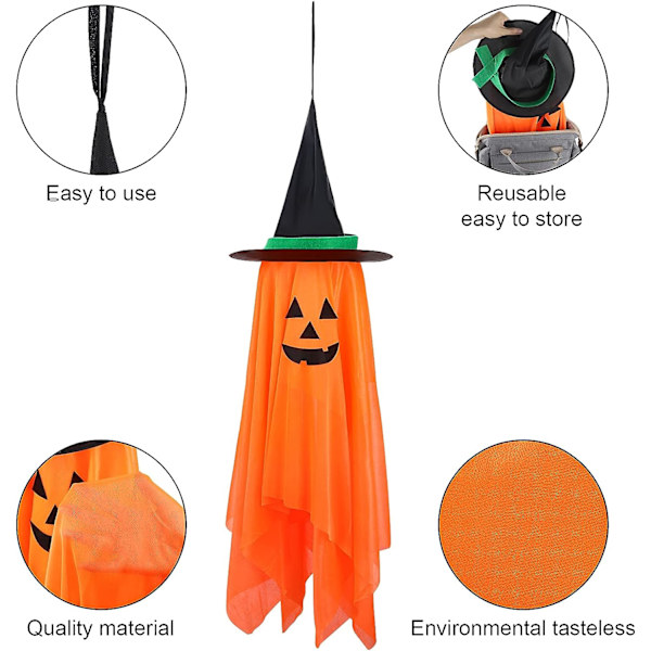 Halloween-koristeet, VIKASI Yksi esiasennettu oranssi kurpitsa