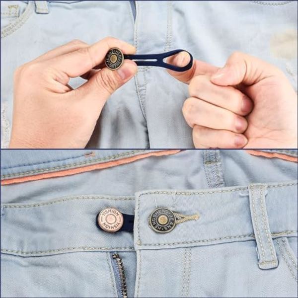 Knappförlängare för Jeans, 6 st Byxförlängare för Kvinnor Män, Jeans Knappförlängare, Midjeutvidgare, Inga Sömmar