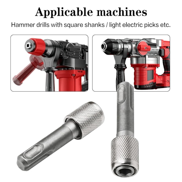 2 st 6,35 mm (1/4'') SDS Plus-adapter för chuckhammare, SDS-adapter för normal chuck, runt skaft till sexkantsskaft för slagborrmaskin