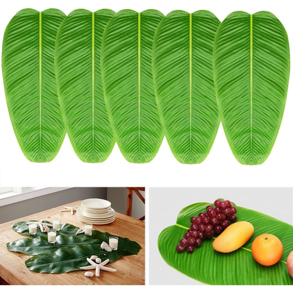 28x58cm-10PCS Store Kunstige Bananblade, Kunstige Tropiske Blade til Hawaiiansk L