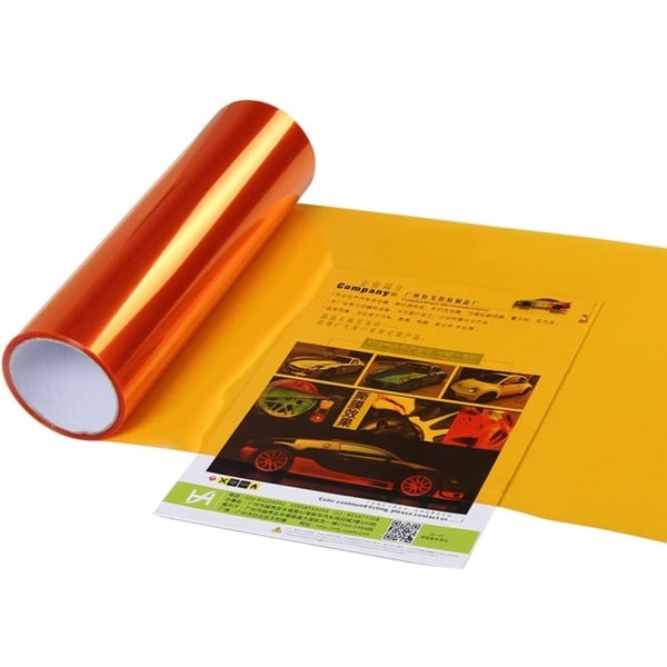 30 x 120 cm selvklebende vinyl tåkelysfilm (oransje) tåke L