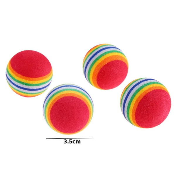 12 kpl 35 mm Rainbow-kissan lelupallot pehmeää EVA-vaahtoa kissalle