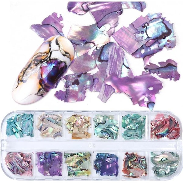 Abalone Shell Sequins for Nail Art(Style 1), Multicolor Seashell Irregular Sequins Abalone