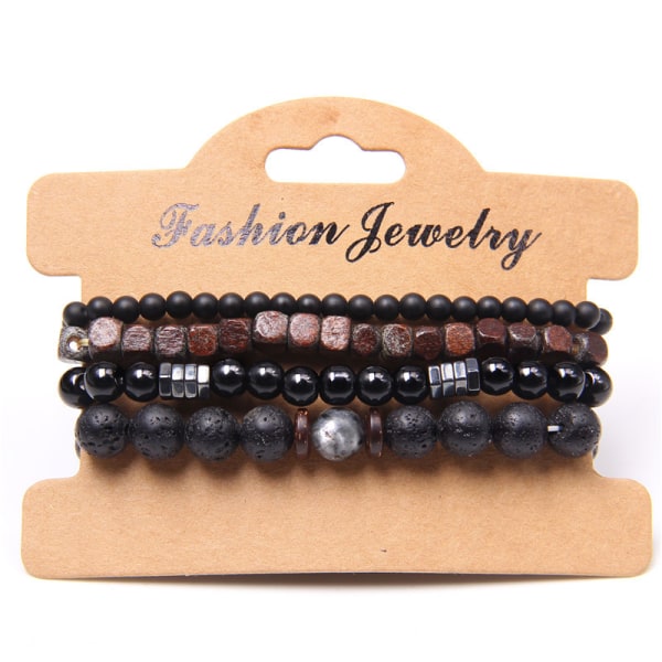 Flätade Läderarmband för Män Kvinnor Wrap Tiger Eye Lava