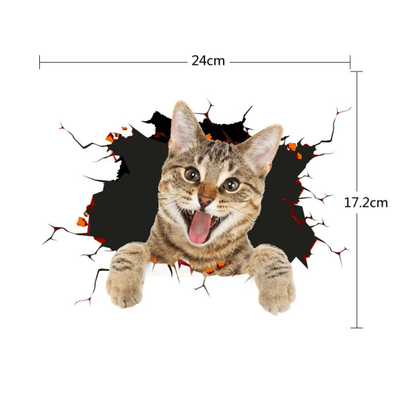 (B) 3D Cat Irrotettava Autotarra Autonkoristelutarra Autoikkuna Animaatio Hauska Koriste Kitten St